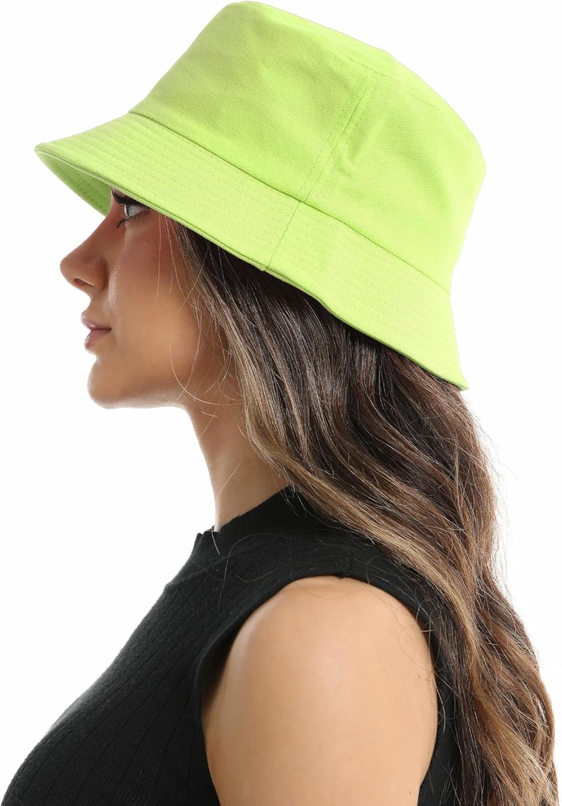 Wheebo Solid Color Bucket Hat for Women Summer Beach Fishmen Hat for Lady Adult Unisex Cotton Cap…… - Image 4